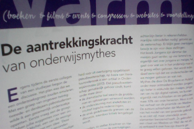 De Bruyckere & Hulshof in PIP: De aantrekkingskracht van onderwijsmythes